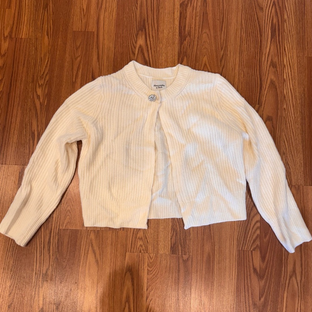 Abercrombie & Fitch Cream Cardigan Sweater